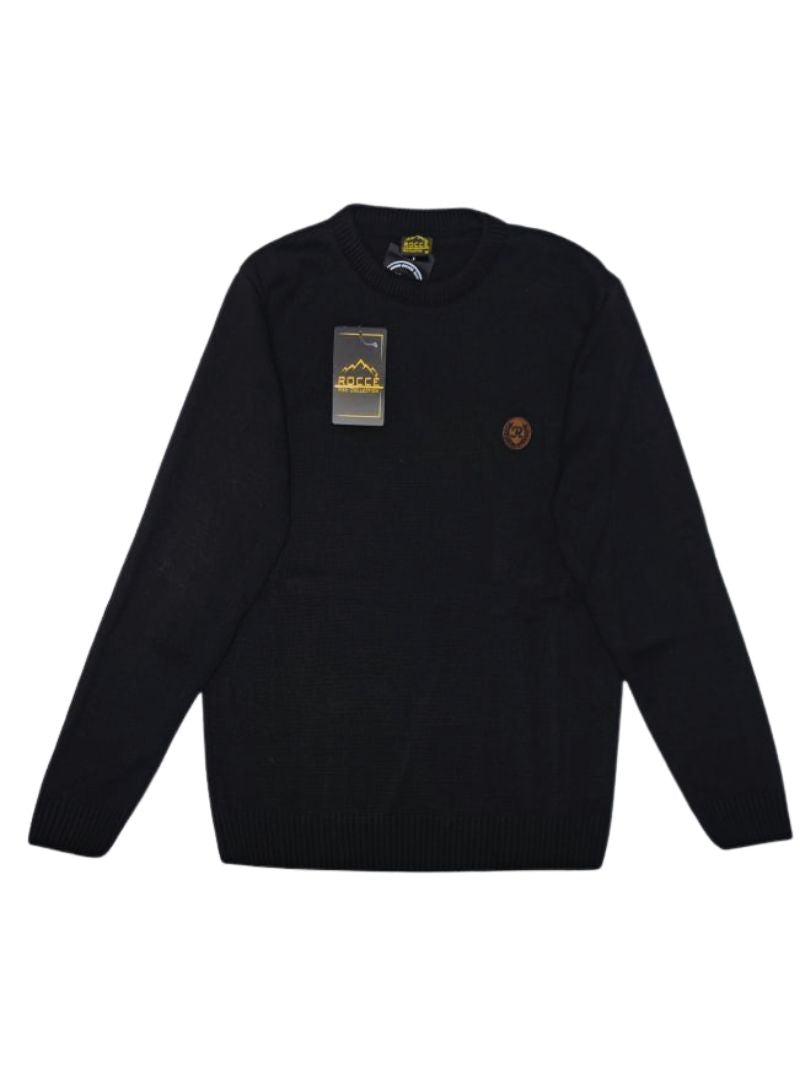 Rocce Mens Knitted Pullover - Black