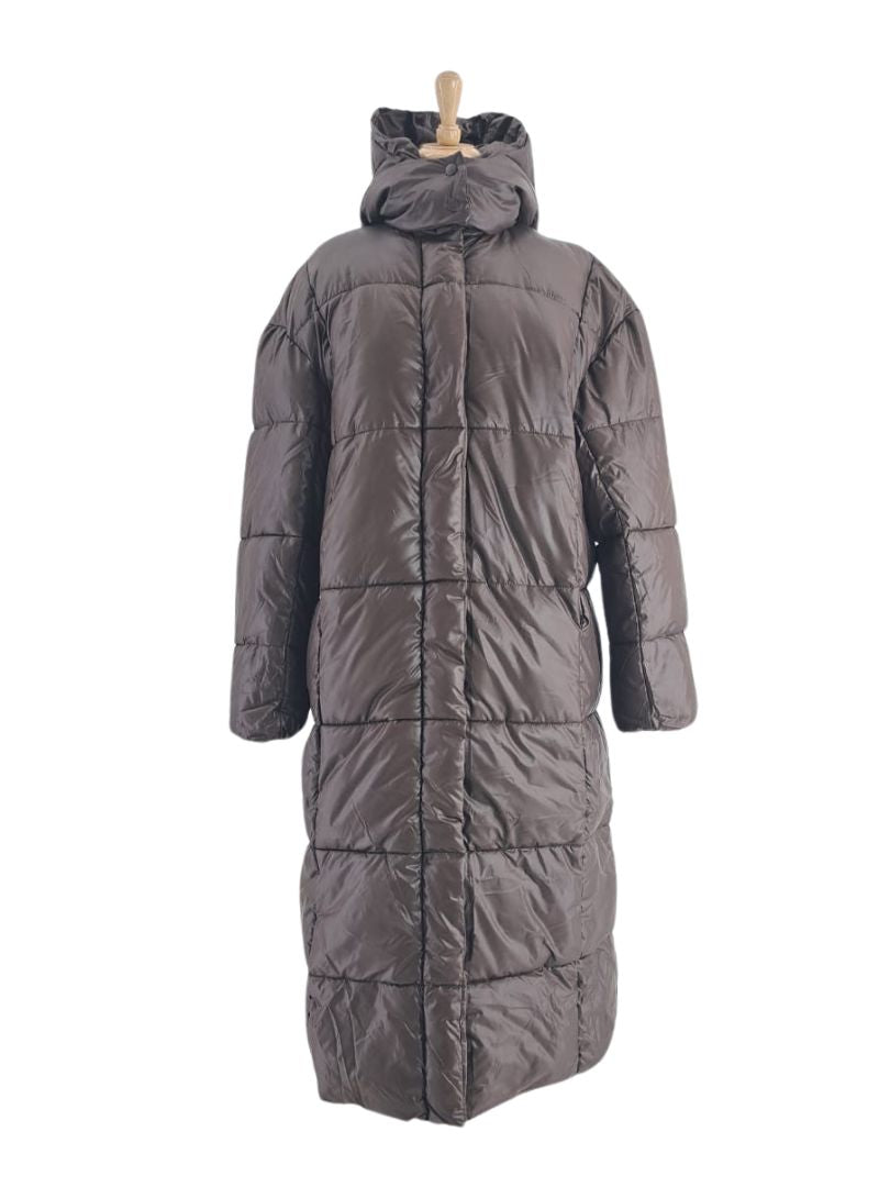 QUILTED HOODED LONG LENGTH JACKET