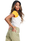 Asos Ladies Basic Top - White/Yellow