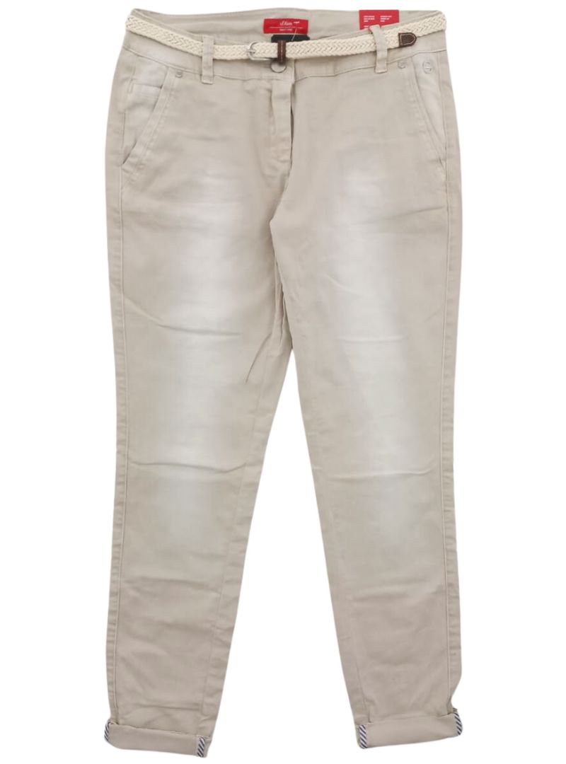 TWO TONED CHINO PANTS WITH BELT