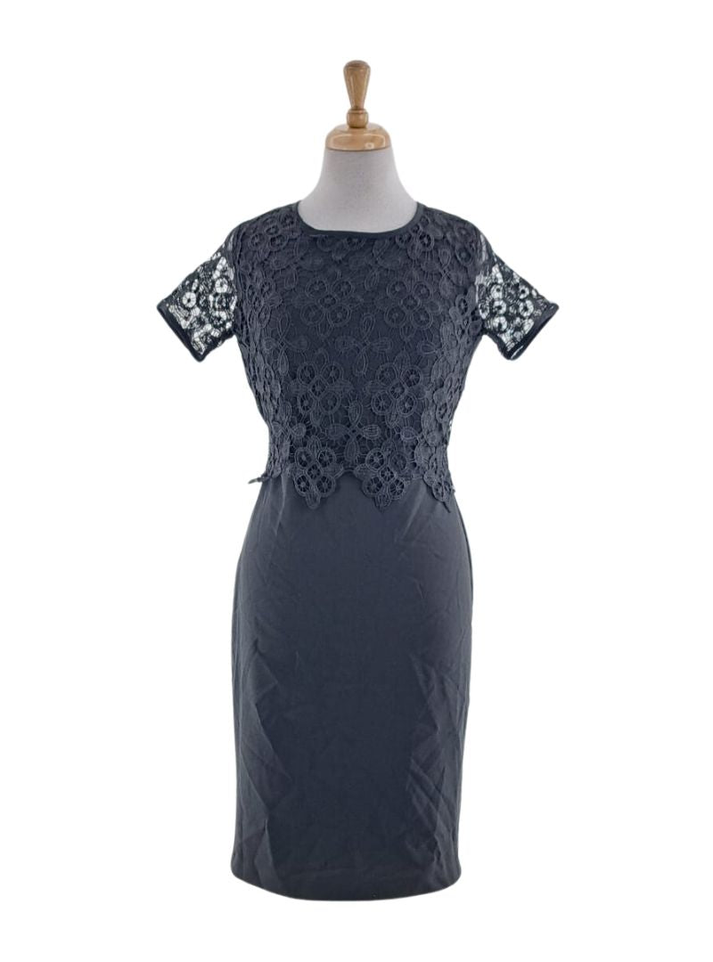 PATTERNED LACE TOP DRESS