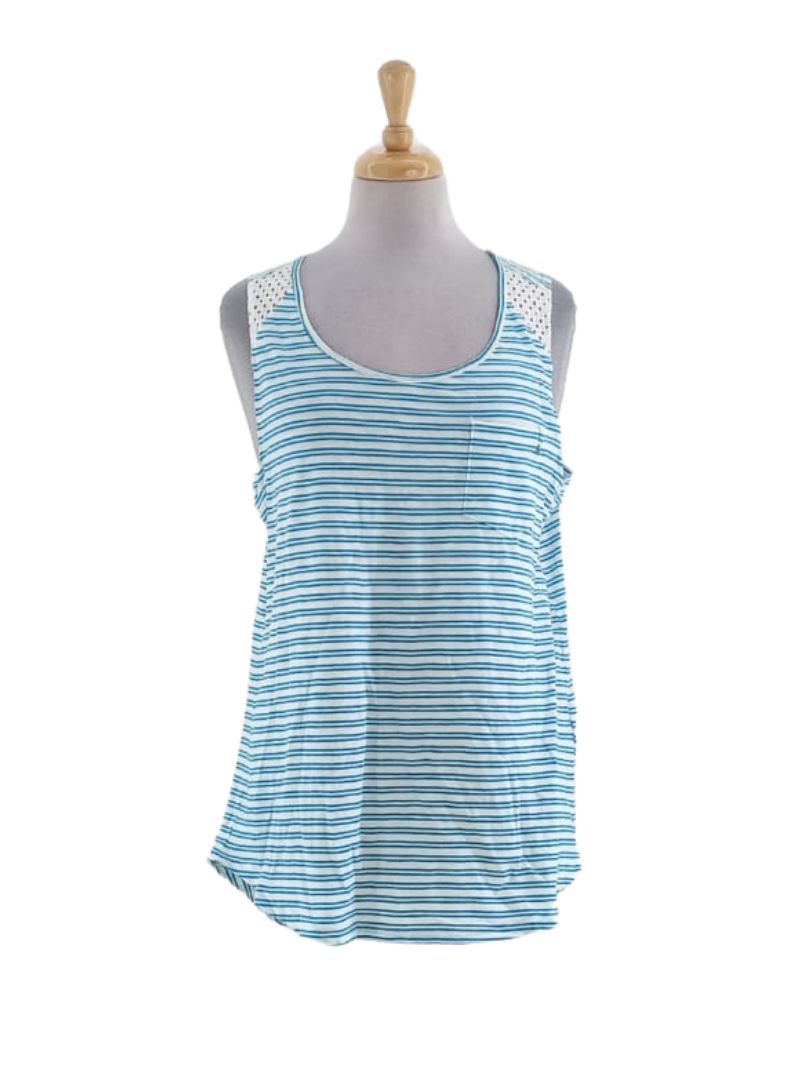 STRIPED POCKET SLEEVELESS TOP