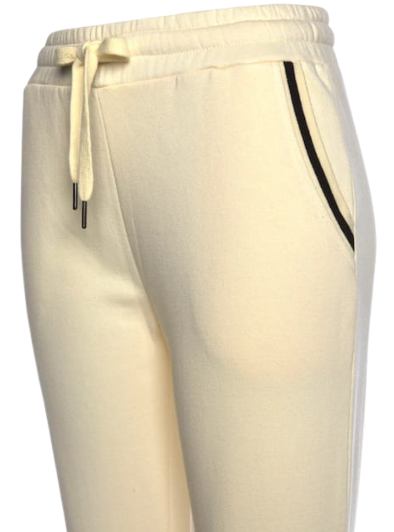 Lascana Ladies Fleece Sweatpants - Cream