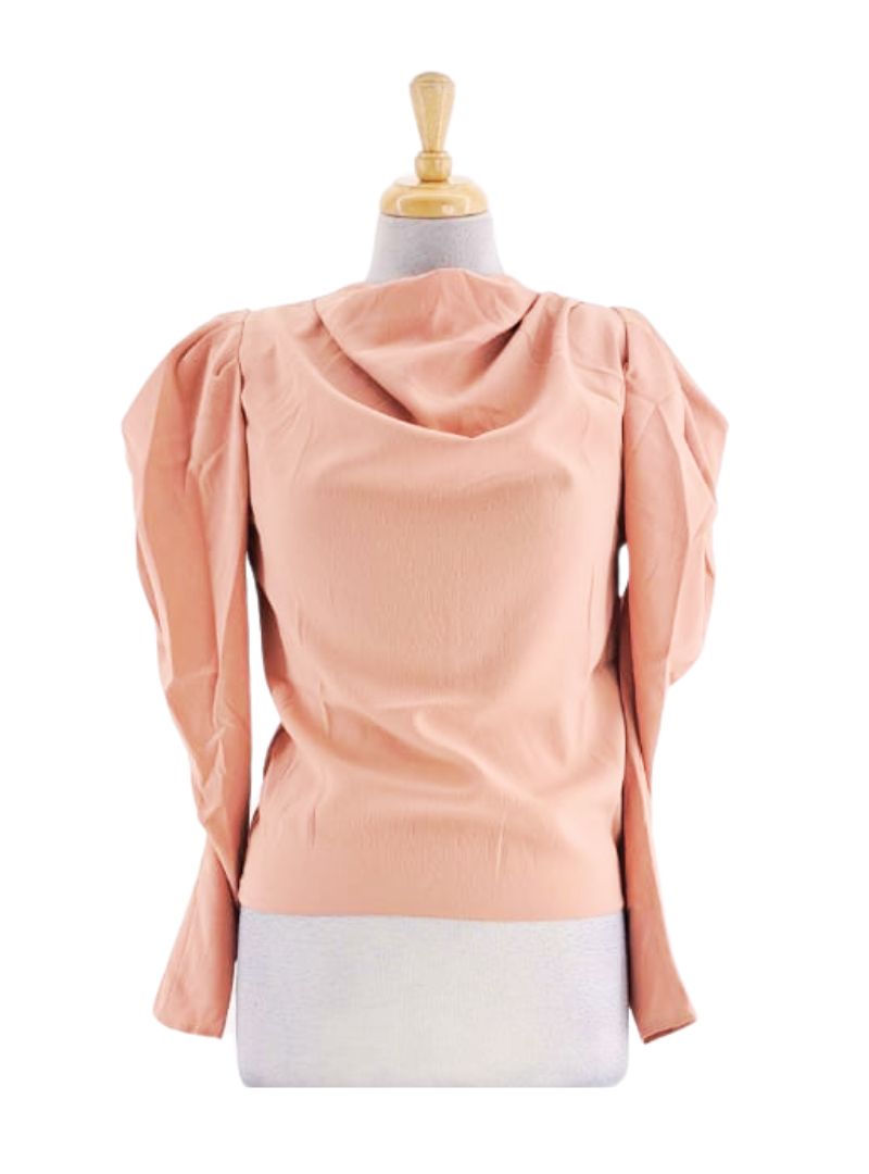COWL NECK LONG SLEEVE BLOUSE