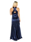 Asos Ladies Satin Halter Maxi Dress - Navy