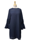 Ada Gatti Ladies Polka Dot Chiffon Dress - Navy