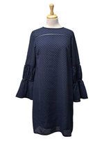 Ada Gatti Ladies Polka Dot Chiffon Dress - Navy
