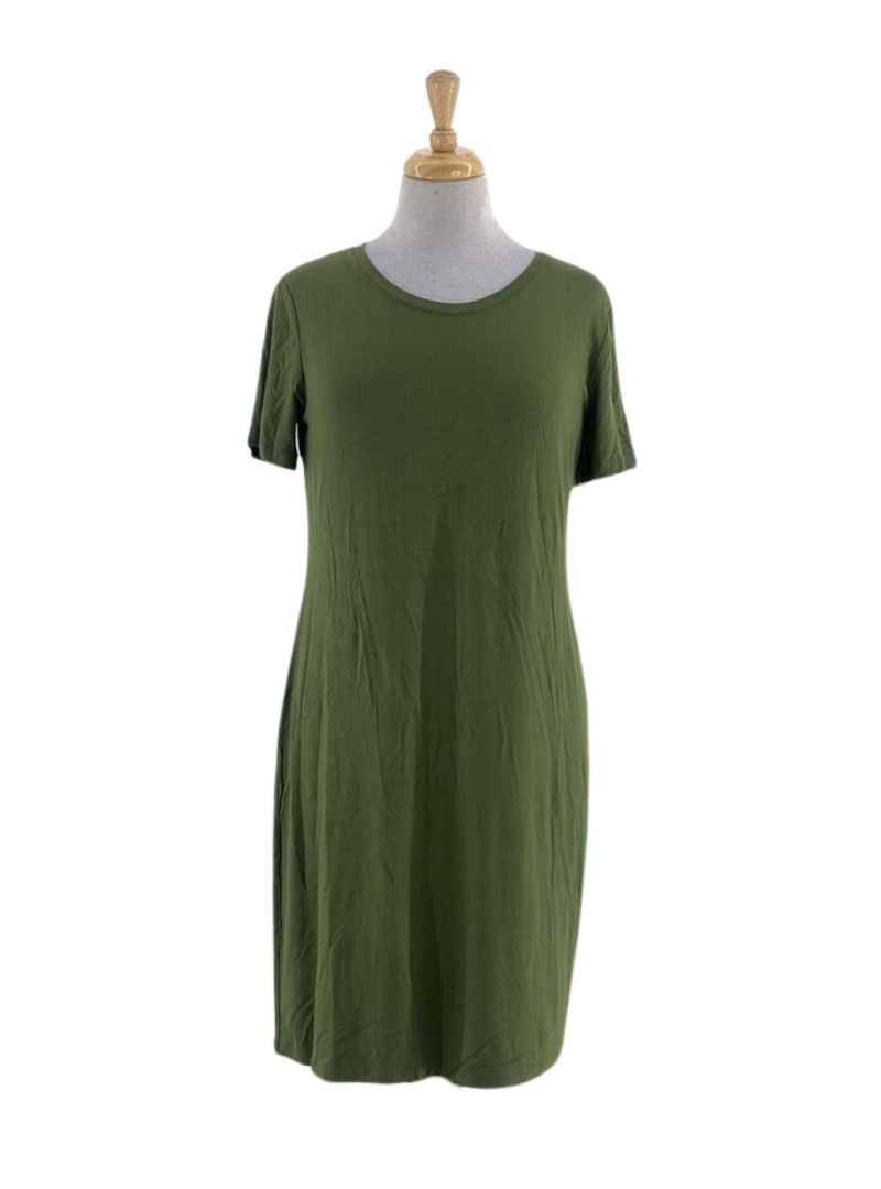 BASIC SOLID T-SHIRT DRESS