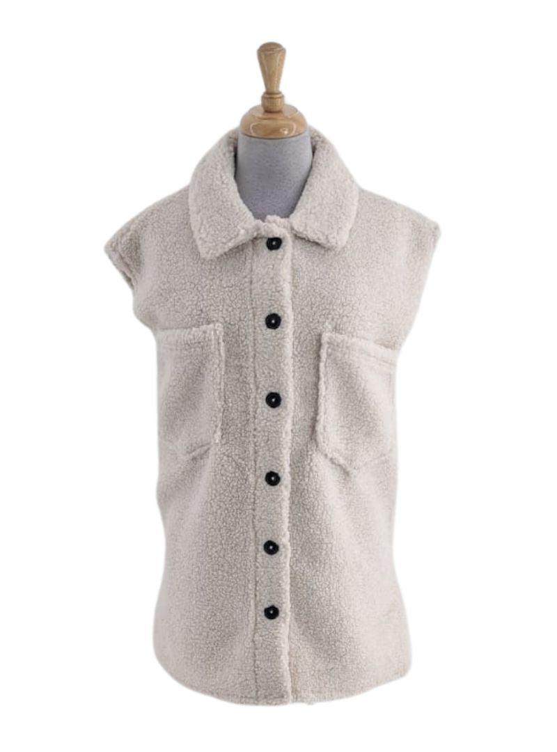 TEDDY FEEL SLEEVELESS JACKET