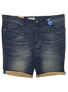 Mcneal Mens Detailed Slim Fit Denim Shorts - Blue