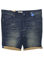 Mcneal Mens Detailed Slim Fit Denim Shorts - Blue