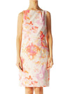 GATHER NECKLINE PRINTED DRESS