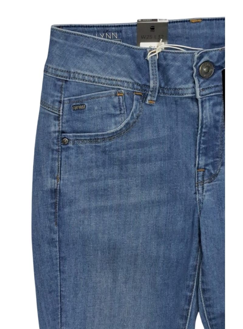 G Star Raw Denim Ladies Lynn Mid Skinny Ankle Jean - Blue