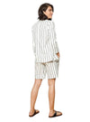 S.Oliver Ladies Striped Casual Short - White/Black