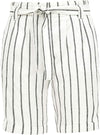 S.Oliver Ladies Striped Casual Short - White/Black