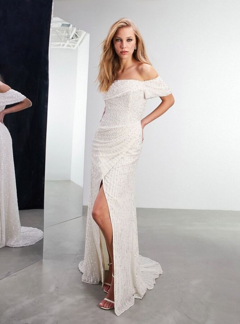 CECILIA BARDOT WEDDING DRESS IVORY