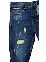 Gabbia Denim Mens Ribbed Detail Jeans - Blue
