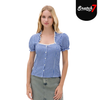 Divided Ladies Check Top - Blue