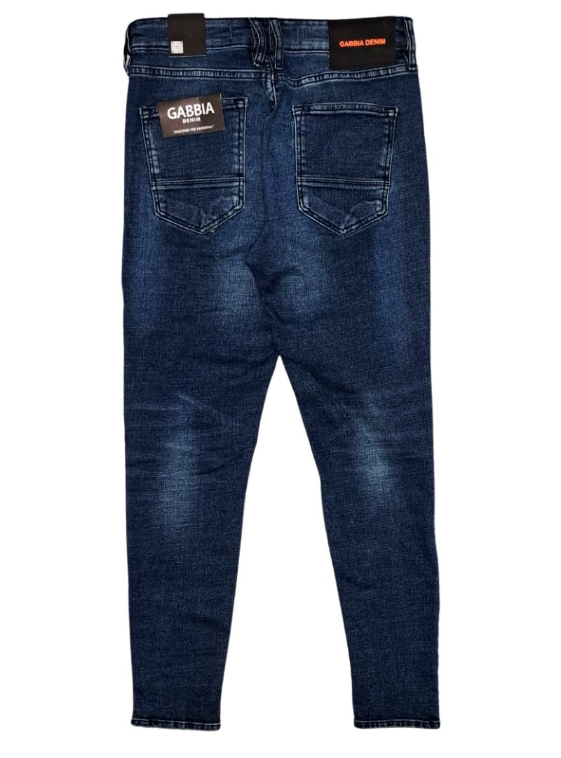 Gabbia Denim Mens Ribbed Detail Jeans - Blue
