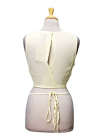 Leger Ladies Open Back Cropped Top - Cream white