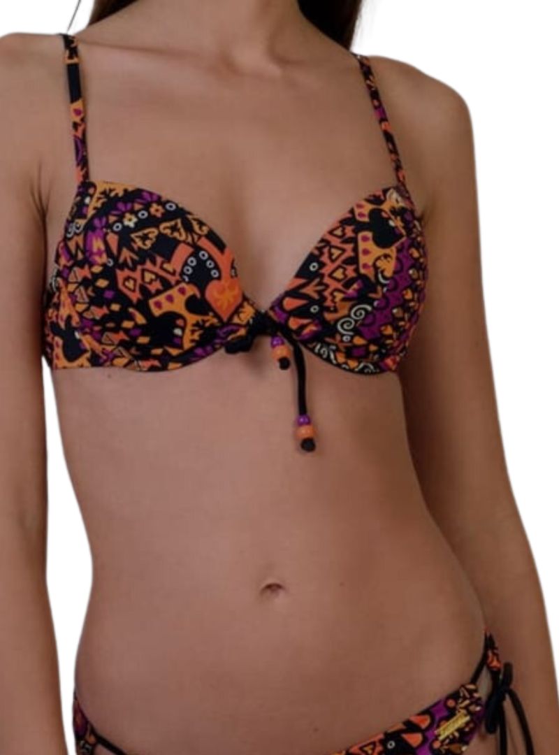 PATTERNED DETAILED BIKINI TOP