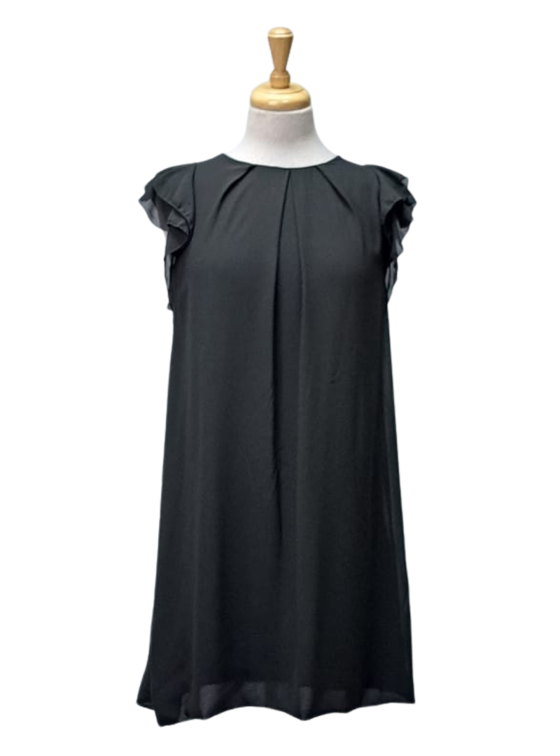 Ada Gatti Ruffle Sleeve Dress - Black