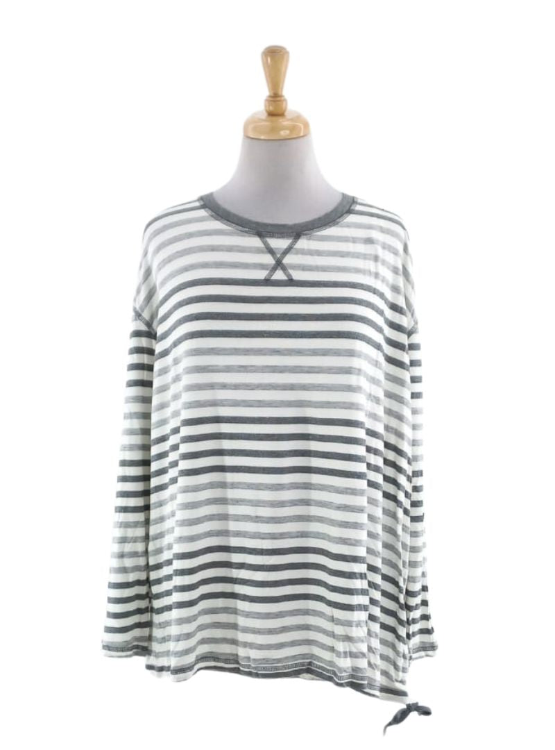 STRIPED PATTERNED LONG SLEEVE TOP