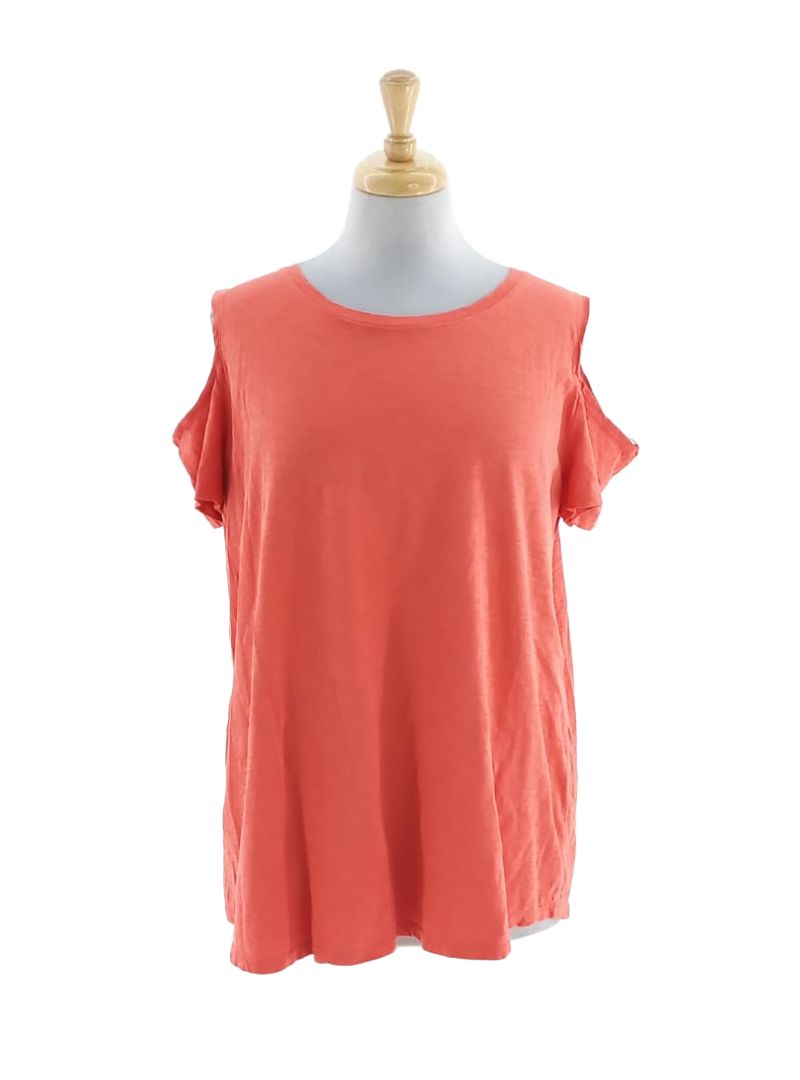 SOLID COLD SHOULDER TEE