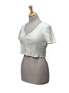 Terranova Ladies Ribbed V Neck Top - White