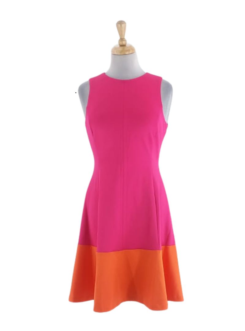 COLOR BLOCK SLEEVELESS DRESS