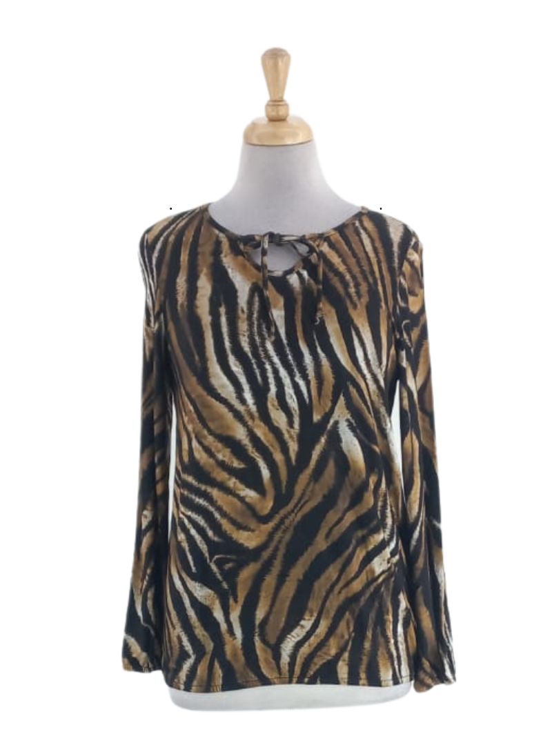 ANIMAL PRINT DETAILED TOP