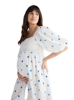 Reserved Ladies Maternity Dress - White/Blue