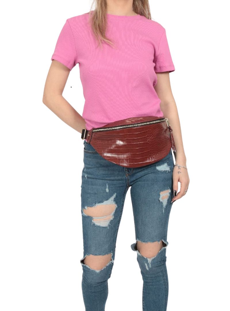 S.oliver Pleather Textured  Waist Bag - Brown