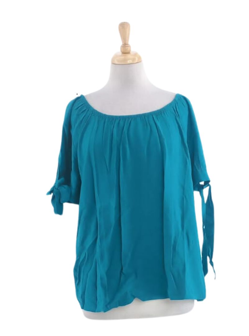 RUCHED NECK BLOUSE