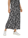 S.Oliver Ladies Wide Leg Printed Textured Pants - Black/White