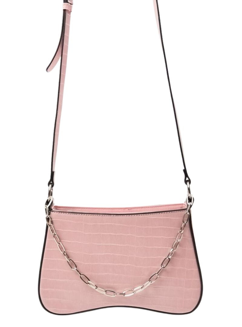 TEXTURED CHAIN DETAIL CROSSBODY BAG