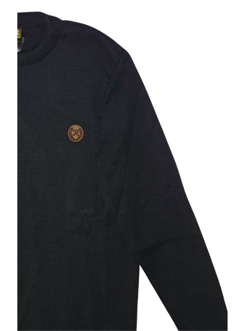 Rocce Mens Knitted Pullover - Black