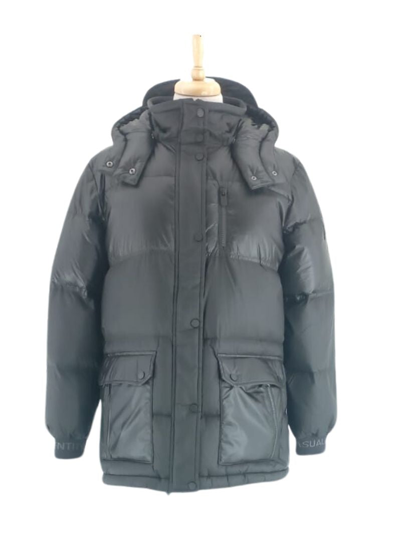 HOODED PUFFER PARKA JACKET