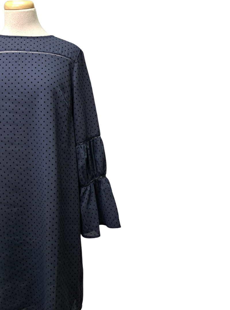 Ada Gatti Ladies Polka Dot Chiffon Dress - Navy