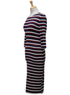 Inside Ladies Striped Glitter Dress - Red/Navy/White