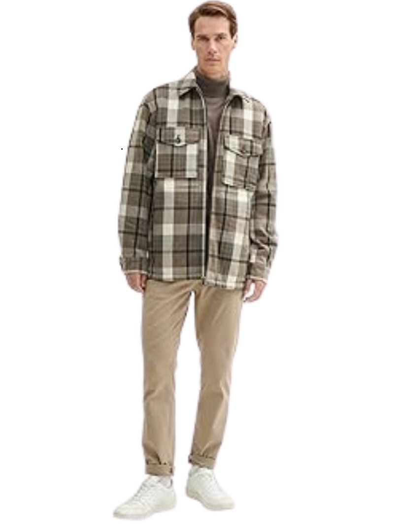 Tom Tailor Mens Comfort Checked  Jacket - Grey