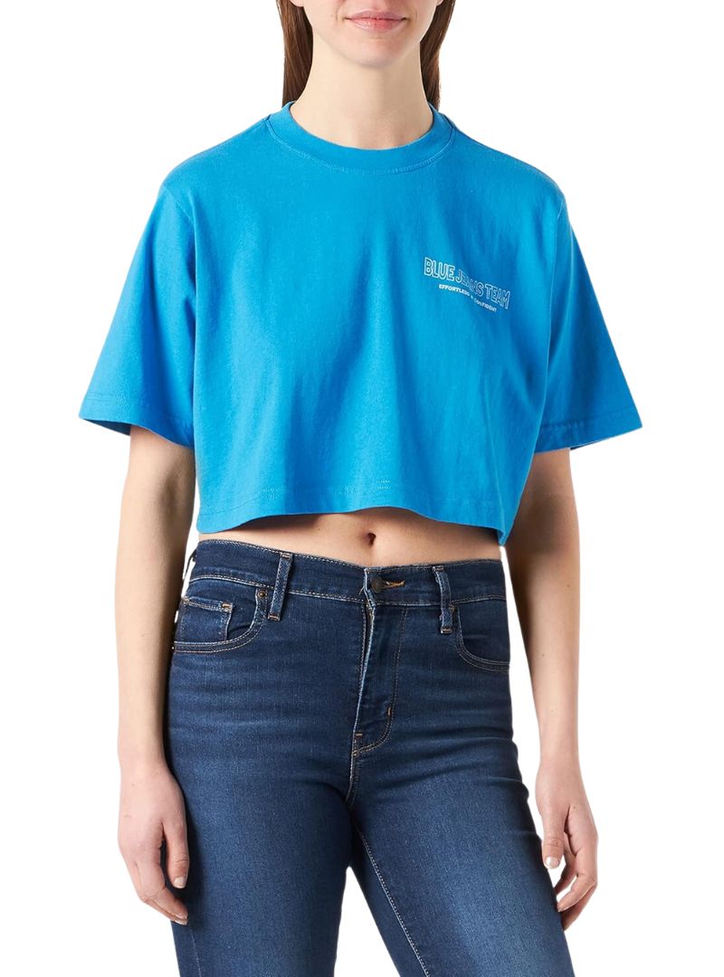 PRINTED BOXY CROPPED TEE