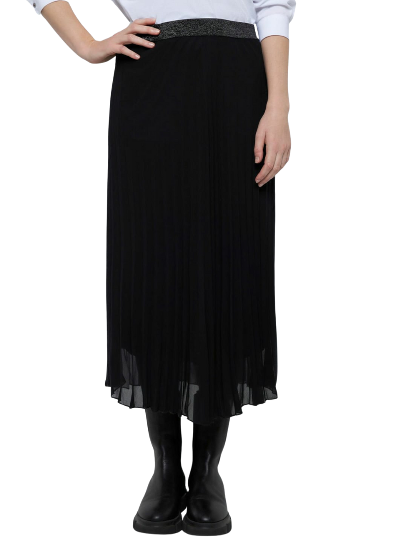 Gina Laura Pleated Chiffon Skirt - Black