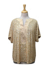 Solene Ladies Sequins Detail Blouse - Beige/Gold