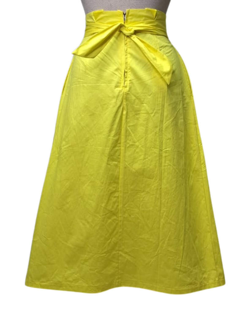 Coco Nut Ladies Belted Skirt - Yellow