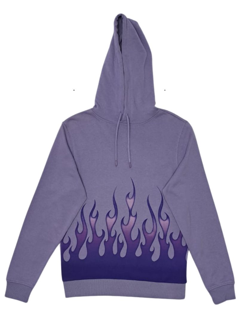 Terranova Mens Flame Printed Hoodie - Purple