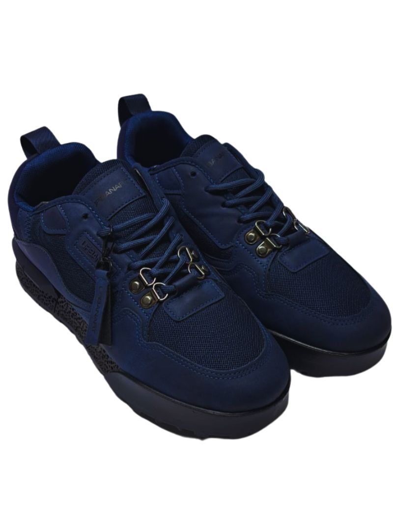 Urbanart Mens Play 1 Faux Nubuck Mesh Sneaker - Navy