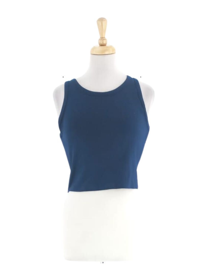 RIBBED SLEEVELESS TANK TOP