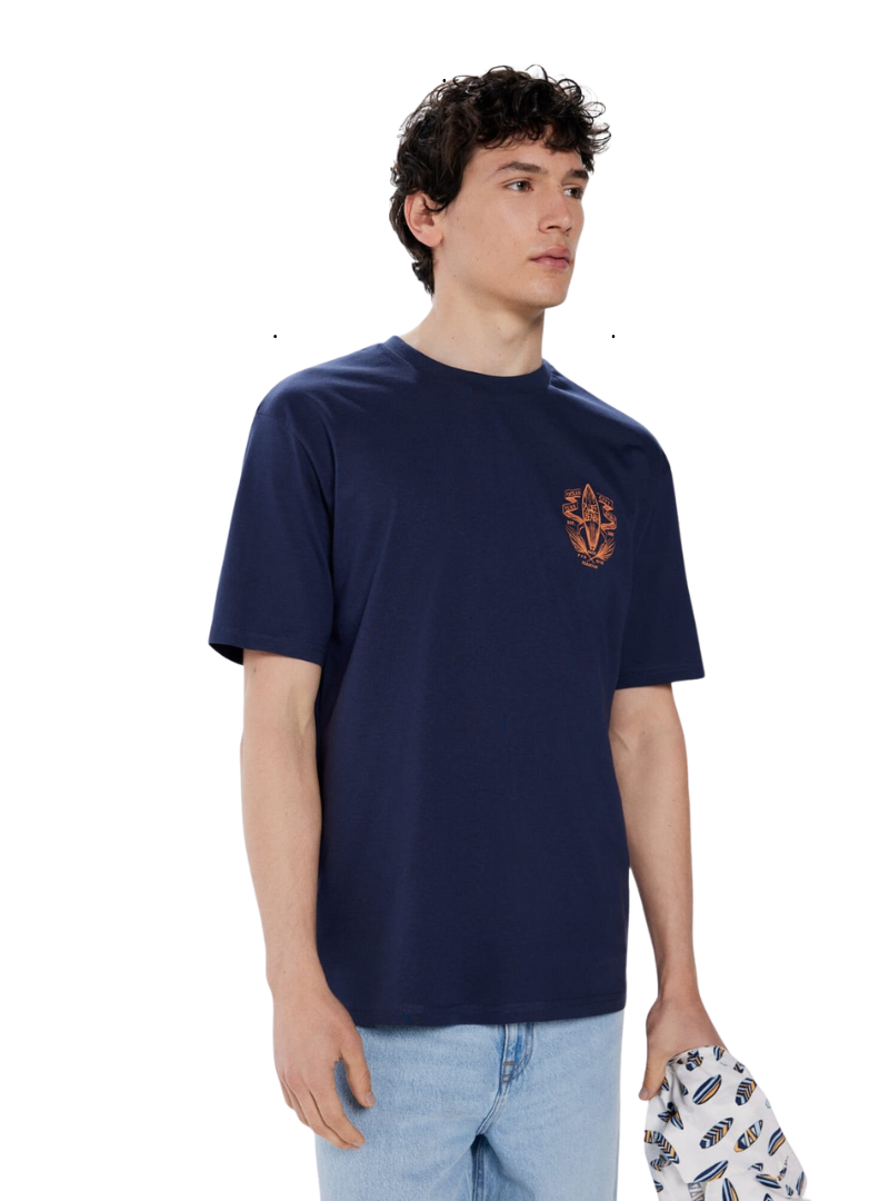 Springfield Mens Printed T-shirt - Navy