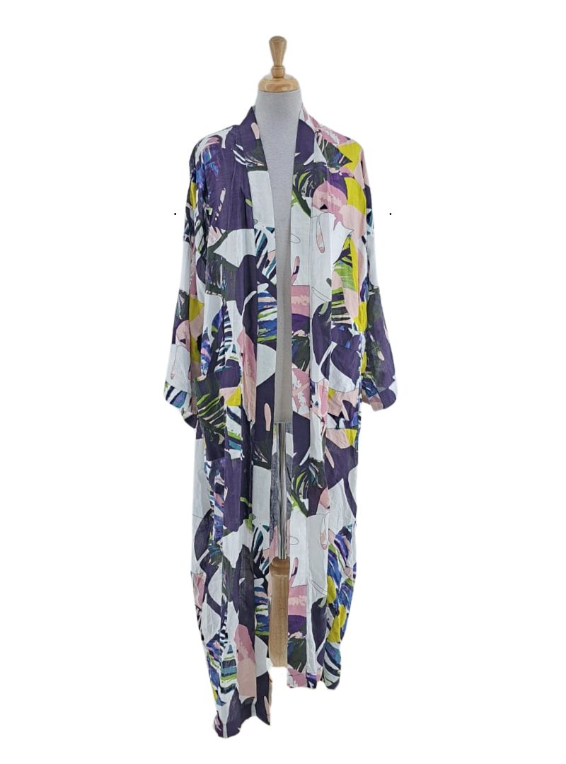 MIXED PRINT LIGHT WEIGHT ROBE